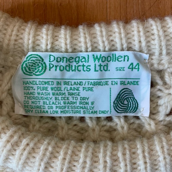 Authentic vintage Donegal 80’s fisherman knit sweater. Hand loomed, real wool. - Picture 3 of 5